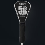 Modern Bold Black Personalized 50th Birthday Name  Golf Head Cover<br><div class="desc">Modern Bold Black Personalized 50th Birthday Name Golf Head Cover</div>