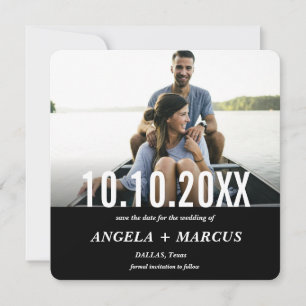MODERN BOLD BLACK PHOTO SAVE THE DATE