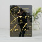 Modern bold black script save the date photo