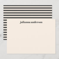 Modern Bold Black Stripes Personalized Name