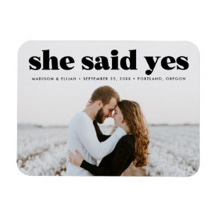 Modern Bold Black Typography Photo Save the Date Magnet