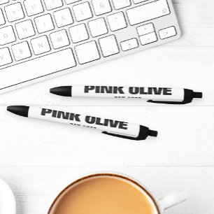 Modern Bold Black Typography White Black Ink Pen