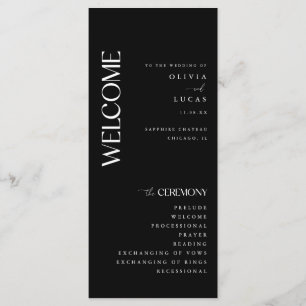 Modern & Bold Black Wedding Program