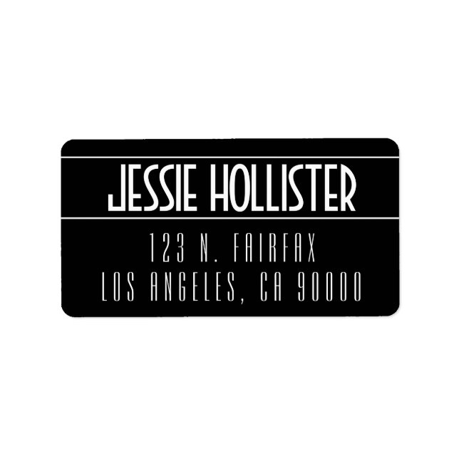 Modern Bold Black & White Label (Front)