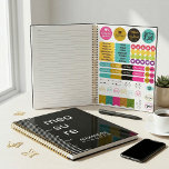 Modern Bold Black White Measure Typography Planner<br><div class="desc">Bold black and white planner with elegant gold spiral binding and minimalist measure design. Perfect for daily planning,  scheduling,  goal tracking,  and time management. Contemporary style for organizing tasks,  appointments,  productivity,  and personal goals. Professional design for work or life planning.</div>