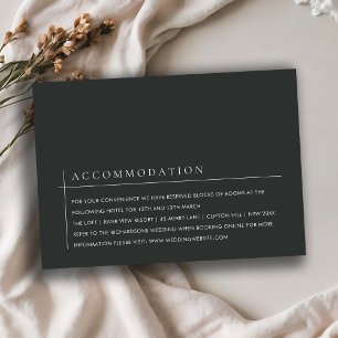 MODERN BOLD BLACK WHITE TYPOGRAPHY ACCOMMODATION ENCLOSURE CARD