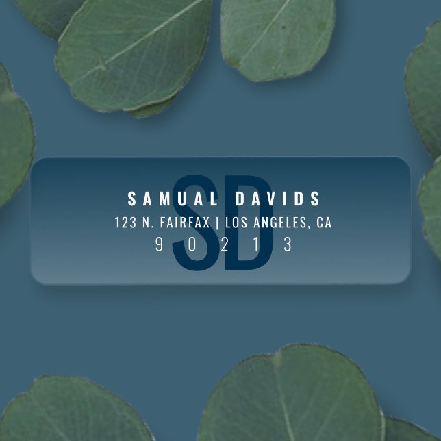 Modern Bold Blue Ombre Return Address (Creator Uploaded)