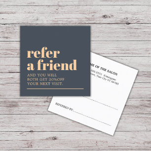Modern Bold Blue Pastel Beauty Salon Referral Card