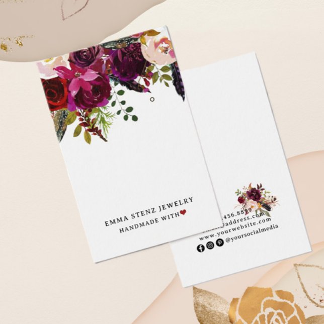 Modern Bold Boho Floral Earring Display Card (Creator Uploaded)