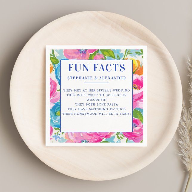 Modern Bold Bright Vibrant Colorful Floral Wedding Napkin (Creator Uploaded)