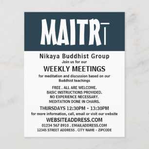 Modern Bold, Buddhist Group Advertising Flyer