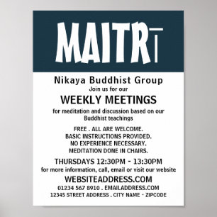 Modern Bold, Buddhist Group Advertising Poster