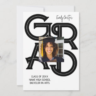 Modern Bold Calligraphy Graduation Invitation