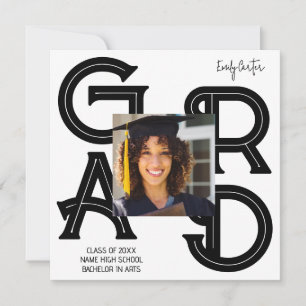 Modern Bold Calligraphy Graduation  Invitation