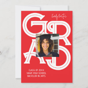 Modern Bold Calligraphy Graduation  Invitation
