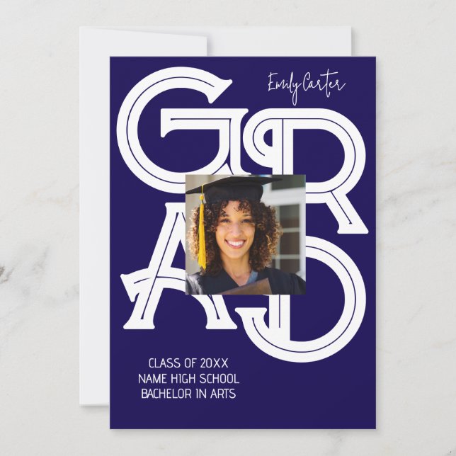 Modern Bold Calligraphy Graduation  Invitation (Front)