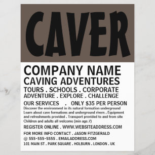 Modern Bold, Caving Adventure Advertising Flyer