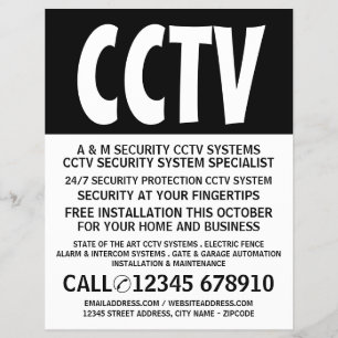 Modern Bold, CCTV Security Advertising Flyer