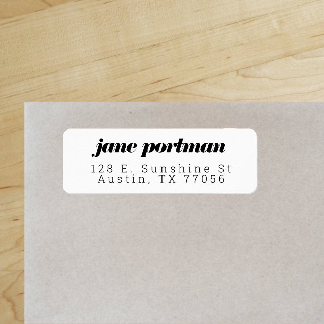 Modern Bold Chic Elegant Return Address ("Everyday is abundantly beautiful." 
Sincerely Best Wishes from Lucky Design World)
