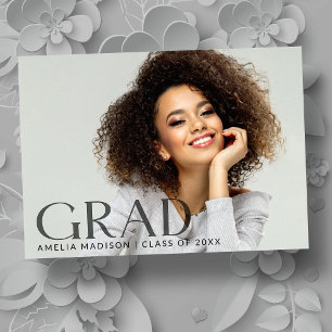 Modern Bold Chic Transparent Dark Text Grad Photo Announcement