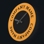 Modern & Bold Circled Business Name Large Clock<br><div class="desc">Modern & Bold Circled Business Name Large Clock by the Business Card Store.</div>