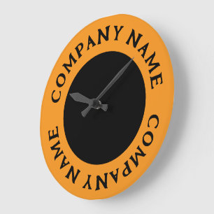 Modern & Bold Circled Business Name Large Clock