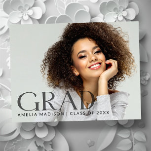 Modern Bold Classy Transparent Text Grad Photo Postcard
