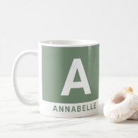 Modern bold colorblock sage green personalized