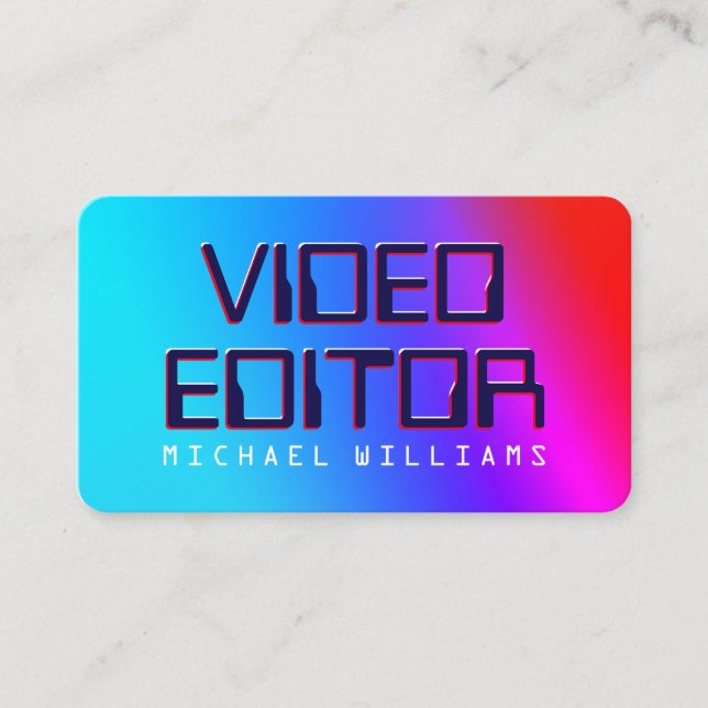Modern bold colorful gradient business card (Front)