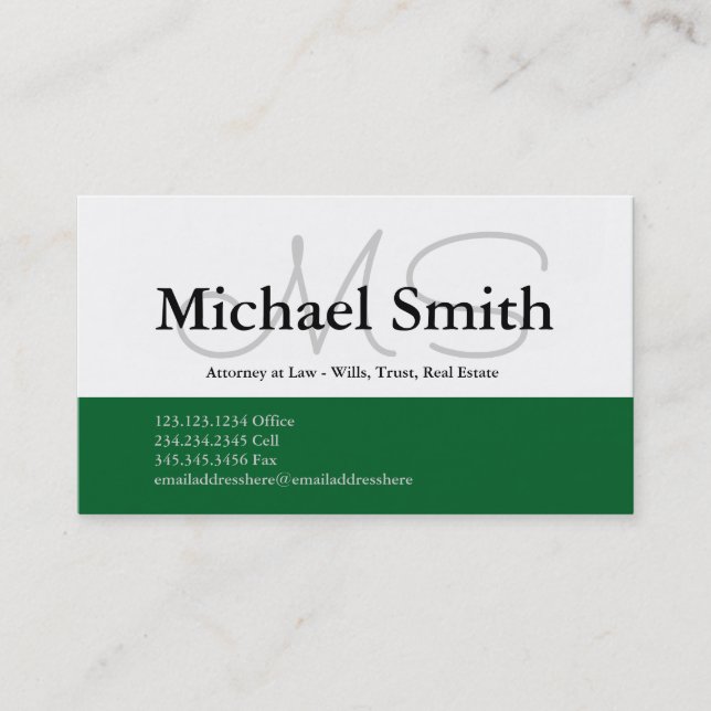 Modern Bold Colour Initials - Business Card (Front)