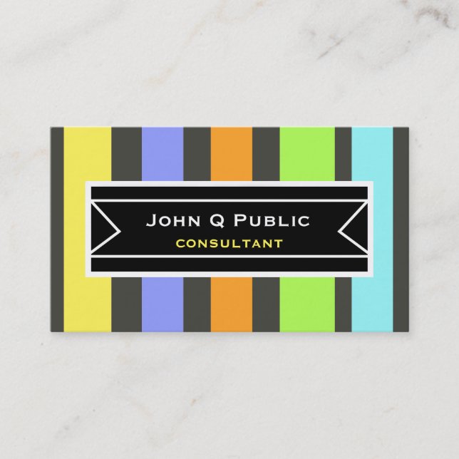 modern bold colourful custom double sided business card (Front)