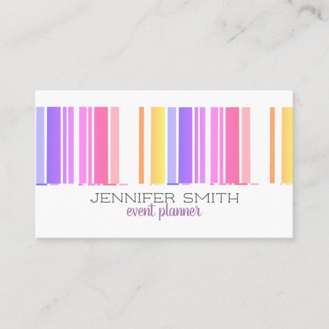 modern bold colourful stripes to personalize custo business card (Front)