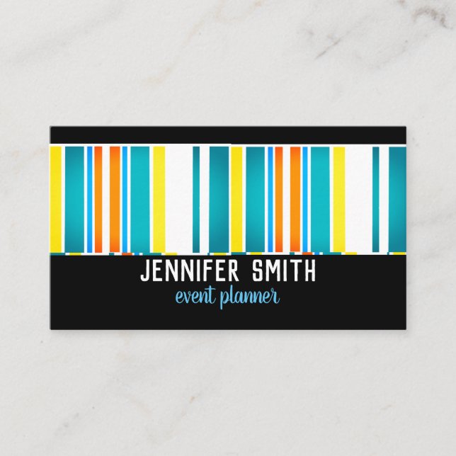 modern bold colourful stripes to personalize custo business card (Front)