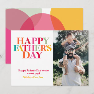 Modern Bold Colourful Typography Happy Father's Da Card