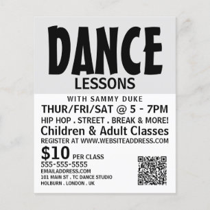 Modern Bold, Dance Lesson Advertising Flyer