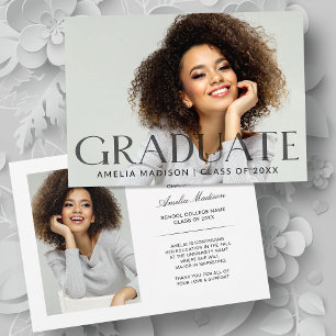 Modern Bold Dark Transparent Text Grad 2 Photo Announcement