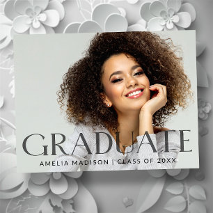 Modern Bold Dark Transparent Text Grad Photo Postcard