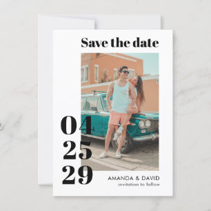 Modern Bold Date Wedding Enregistrer la date Carte