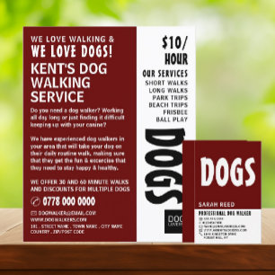 Modern Bold, Dog Walker Service Advertising Flyer