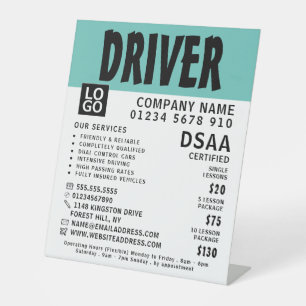 Modern Bold Driving School, Instructor Advertising Pedestal Sign