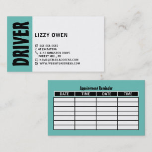 Modern Bold, Driving School/Instructor Appointment Business Card