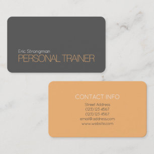Modern bold duo tone grey orange business card