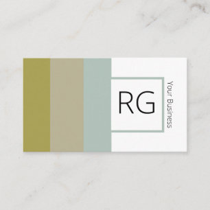 Modern Bold Earthy Tones Monogrammed Personalized Business Card