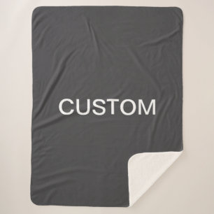 Modern Bold Editable Name, Business or Brand Etc. Sherpa Blanket