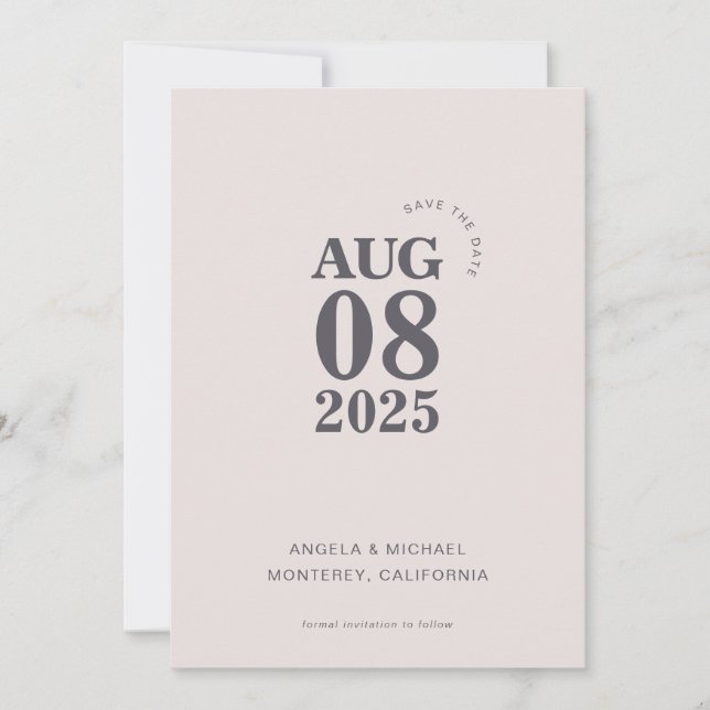 Modern Bold Enregistrer le Faire-part de mariage D (Devant)