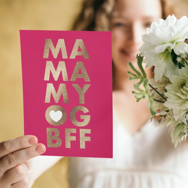 Modern Bold Faux Foil Texte Carte de fête des mère (Créateur téléchargé)