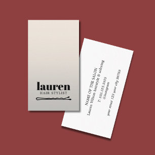 Modern Bold Faux Silver Black Bold Bobby Pin Hair Business Card
