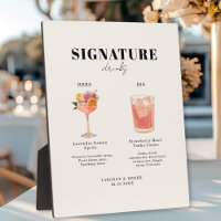 Modern Bold Font His & Hers Drinks Wedding