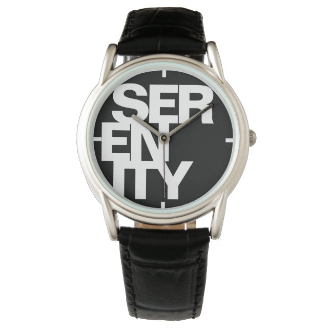 Modern Bold Font Typography Simple Plain Black Watch (Front)