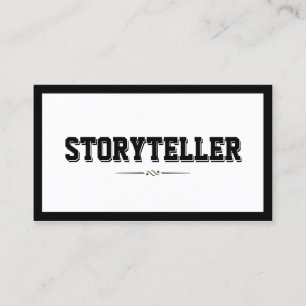 Modern Bold Frame Typography Storyteller  Business Card